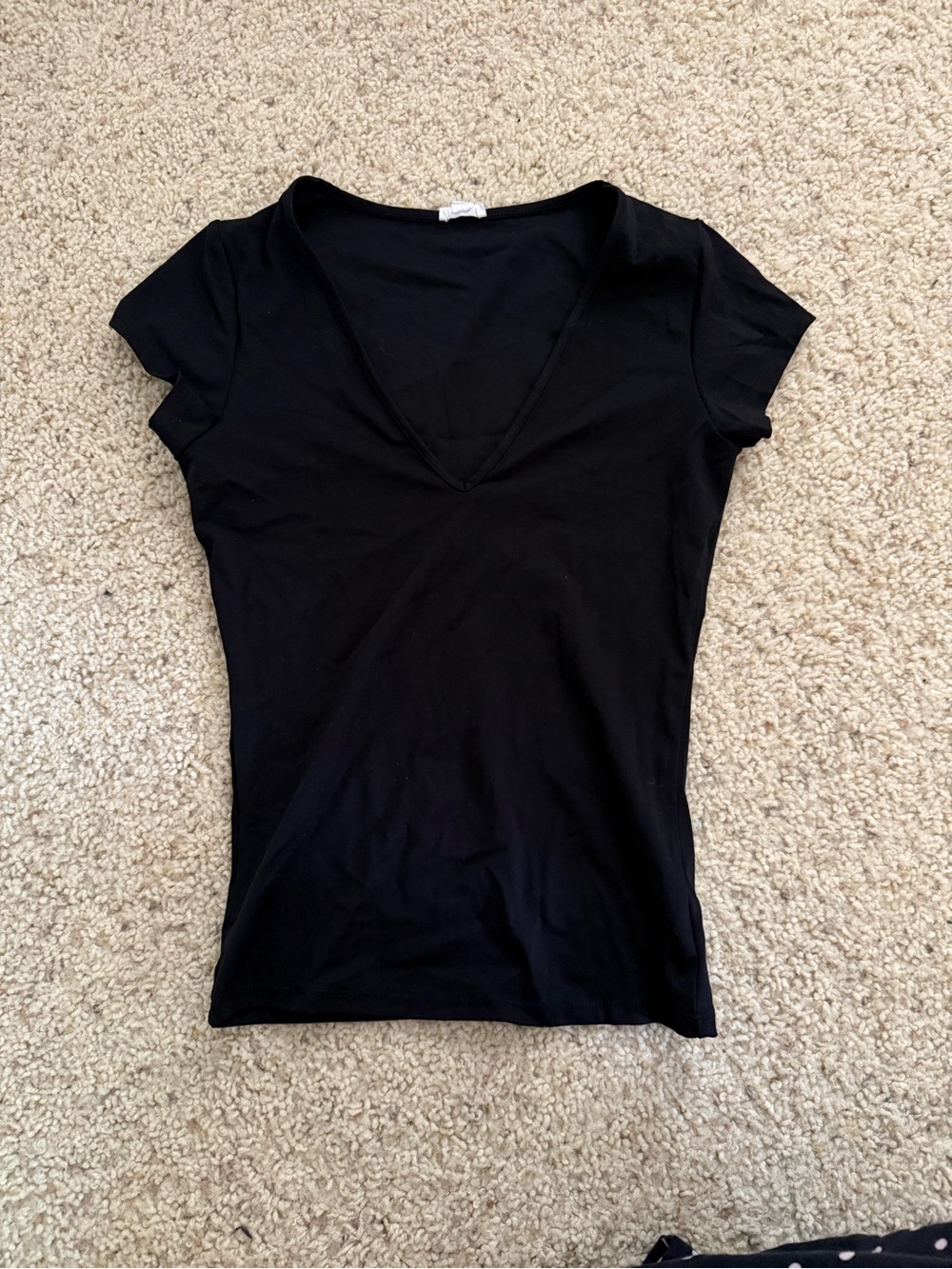 Garage Black V-Neck Short Sleeve Tee